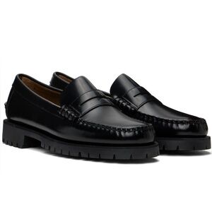Sebago Black Dan Lug Leather Loafers